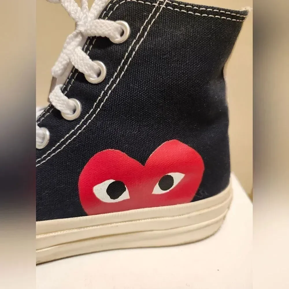 Comme des Garçons PLAY x Converse Chuck 70 Hi Black Heart Sneakers Womens Sz 6